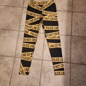 Police Line Kids Leggings - Black and Yellow